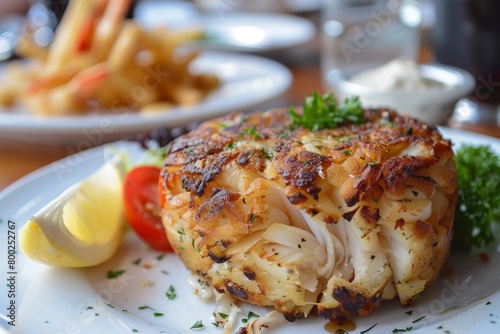 Large Maryland crab cake made with jumbo lump crab meat
