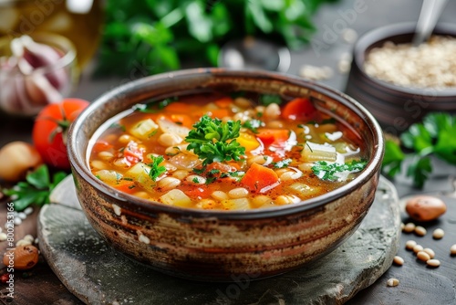 Legume based minestrone soup