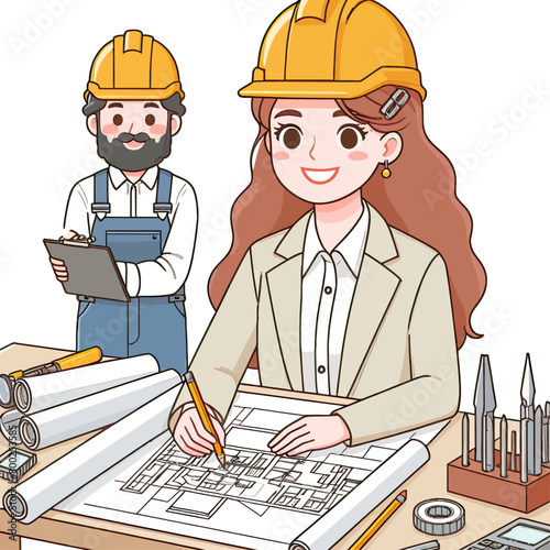 two architects working on project