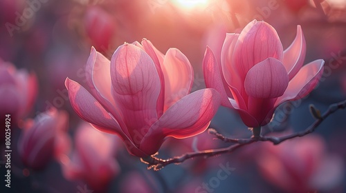 Close-up of pink magnolia buds...
