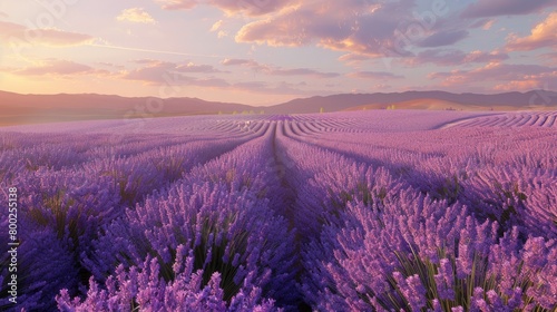 A vast expanse of lavender fields stretches towards the horizon © Boinah