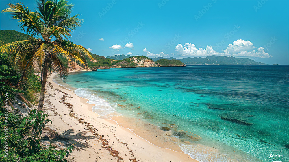Beautiful white sand beach laguna, travel and holiday concept Beautiful white sand beach laguna, travel and holiday concept