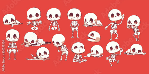  skeleton clipart vector for graphic resources