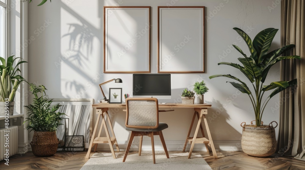 Teacher's Desk with Simple Clean Frame Mockup