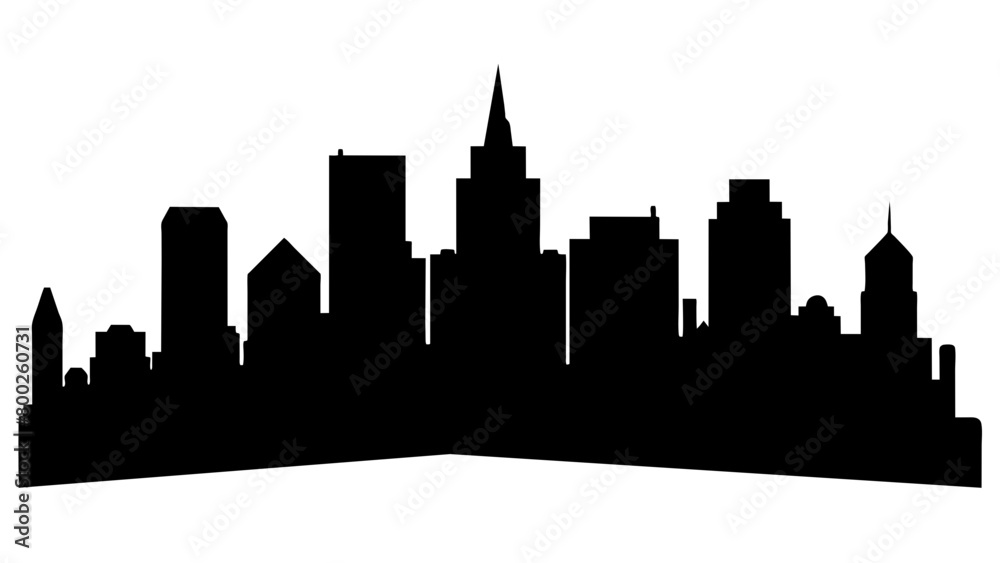 Silhouette vector skyline cities, skyline city SVG, Vector illustration, isolated