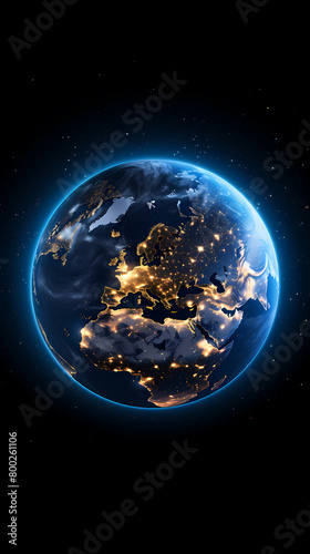Night earth illustration