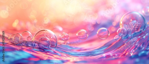 Dynamic swirls of colorful liquid merging and splitting into separate bubbles