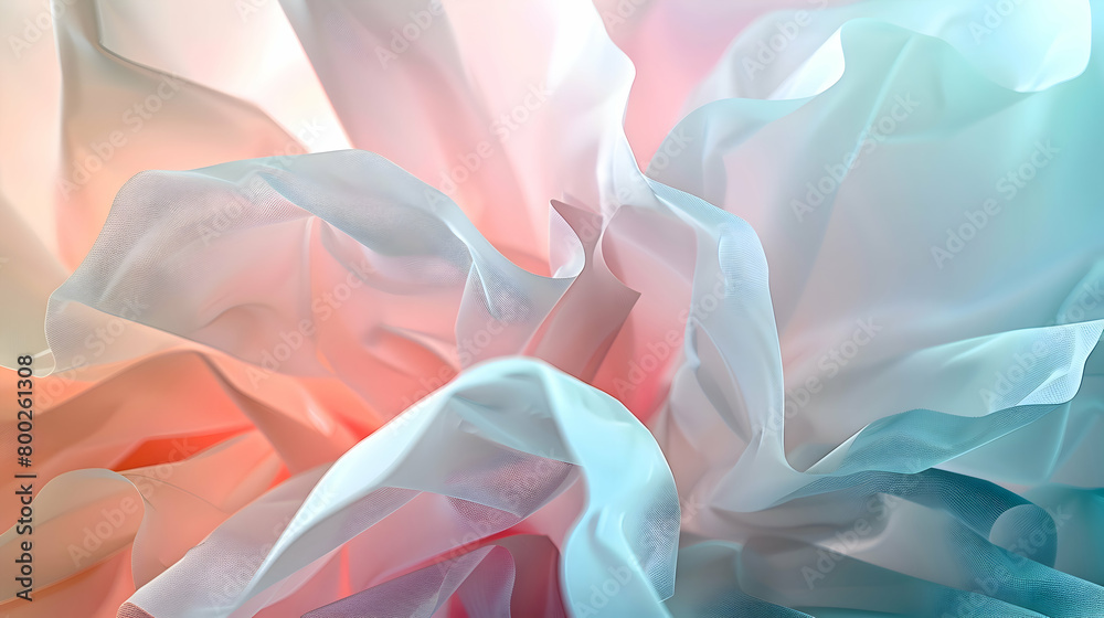 Obraz premium An HD photo of a calming abstract design, featuring soft geometric shapes in pastel shades, artistically blurred edges for a serene atmosphere