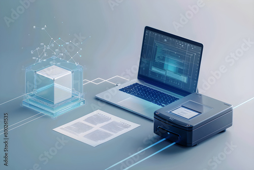 Illustration of Interactive Scanning Software and Digital Conversion Process