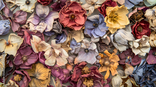  a close-up texture of a variety of dried flowers © john