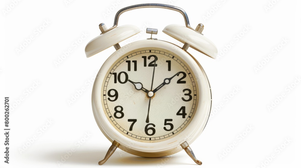 New and modern alarm clock isolated on white background New and modern alarm clock isolated on white background