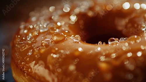 Macro shot of a donut