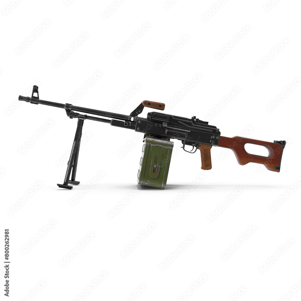 3D realistic Machine gun isolated. KM-7.62, M249 3D realistic Machine gun isolated. KM-7.62, M249