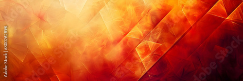 An HD photo of a vivid geometric abstract with dramatic angles and pointed shapes, colored in shades of scarlet, amber, and sable, evoking a sense of burning flames.