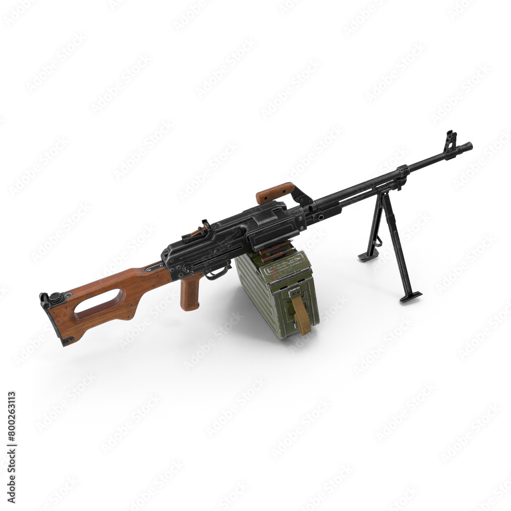 3D realistic Machine gun isolated. KM-7.62, M249 3D realistic Machine gun isolated. KM-7.62, M249
