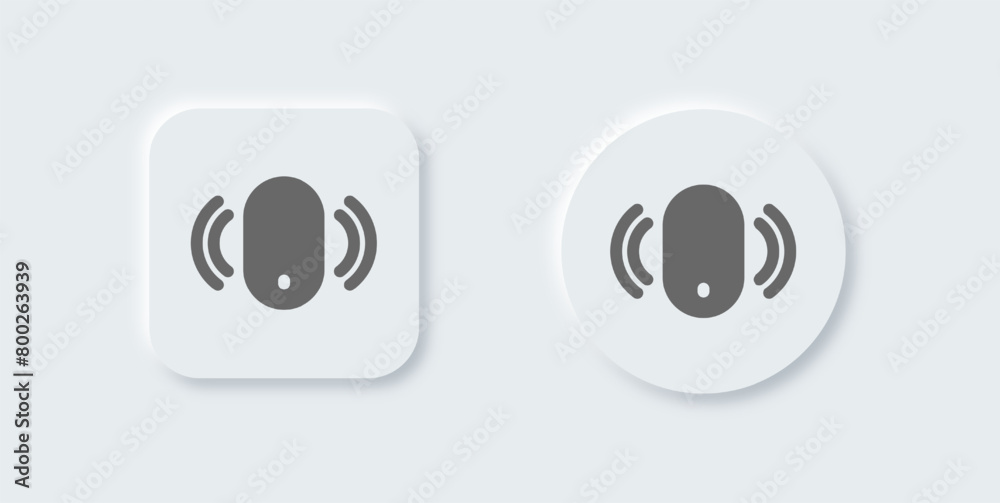 Remote solid icon in neomorphic design style. Keyless control signs vector illustration Remote solid icon in neomorphic design style. Keyless control signs vector illustration