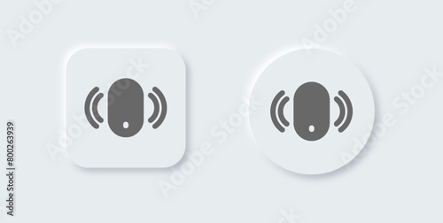 Remote solid icon in neomorphic design style. Keyless control signs vector illustration