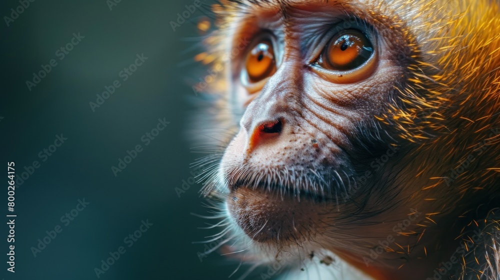 Macro shot of a monkey
