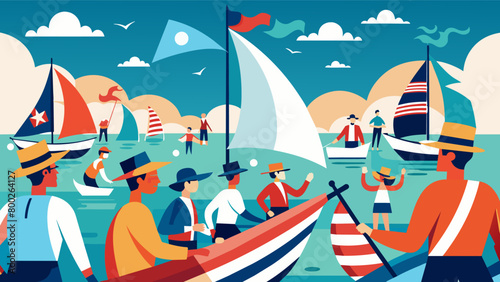 The regatta brings together sailors from all over united under one common purpose to celebrate the birth of their nation.. Vector illustration