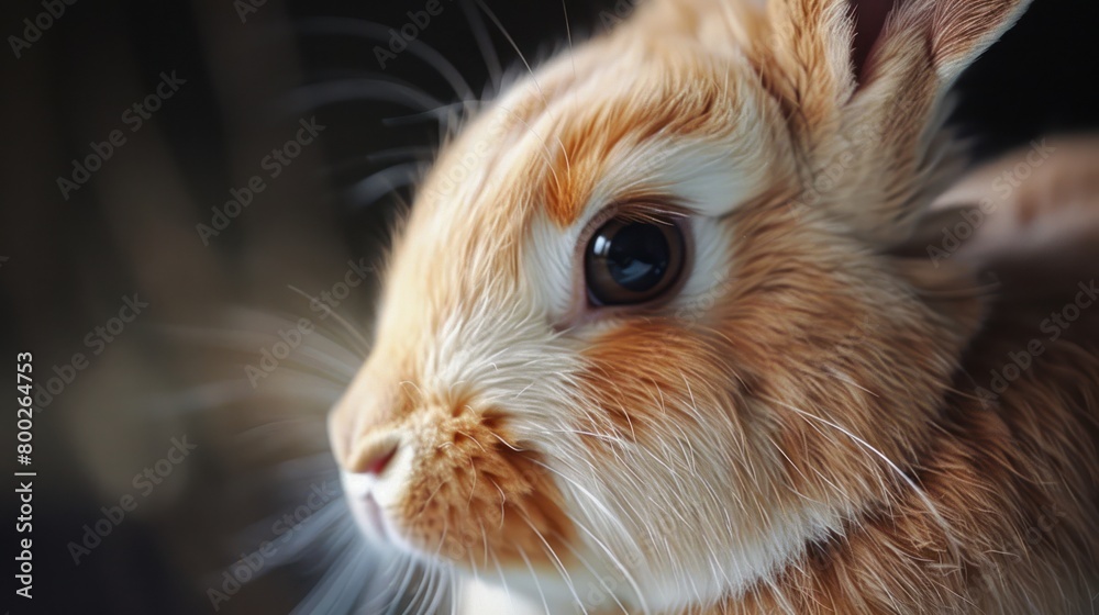 Macro shot of a rabbit