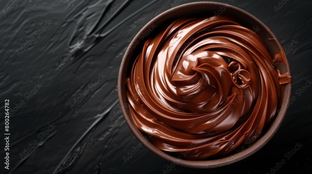 Bowl of hazelnut cream, chocolate paste generative ai Bowl of hazelnut cream, chocolate paste generative ai