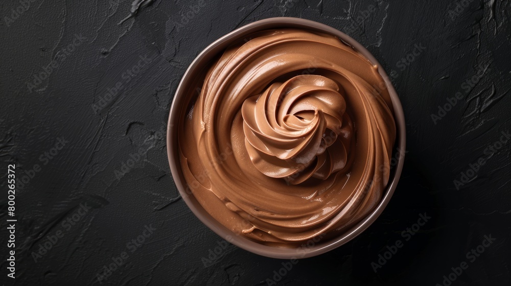 Bowl of hazelnut cream, chocolate paste generative ai Bowl of hazelnut cream, chocolate paste generative ai