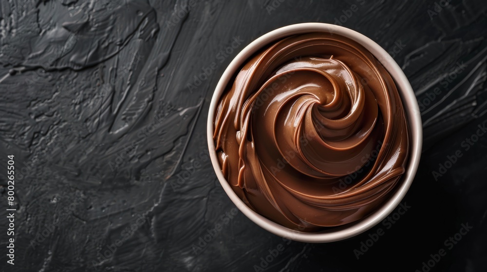 Bowl of hazelnut cream, chocolate paste generative ai Bowl of hazelnut cream, chocolate paste generative ai