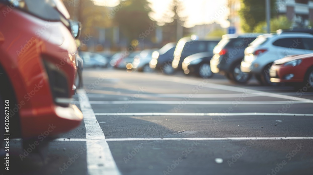 Car parked in outdoor parking generative ai