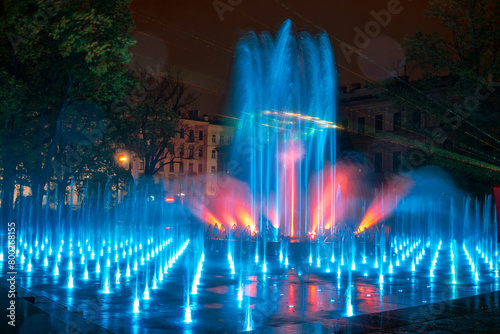 2023-05-06; evening fountain in the city of Lublin Poland