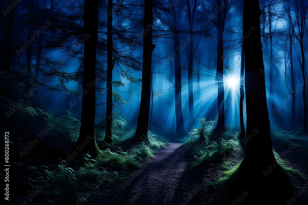 Naklejka premium Mysterious Forest and Fantasy lights