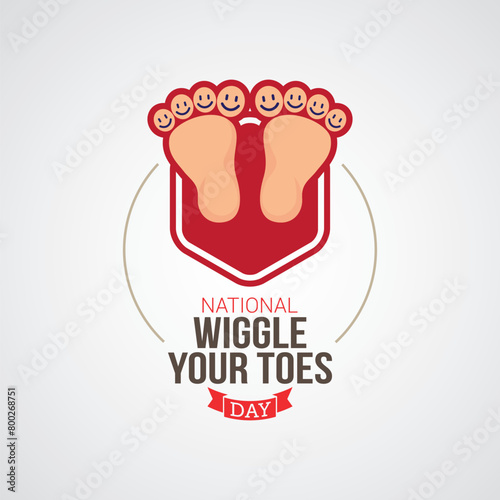 National wiggle your toes day vector illustration. National wiggle your toes day themes design concept with flat style vector illustration. Suitable for greeting card, poster and banner.