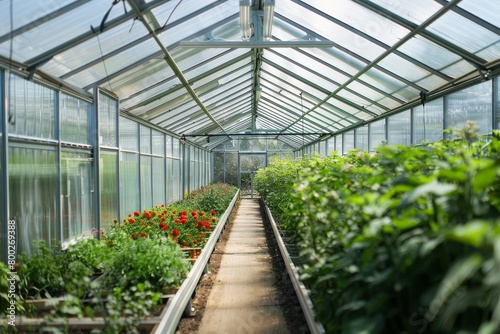 Metal fasteners and translucent roofs in a plastic greenhouse