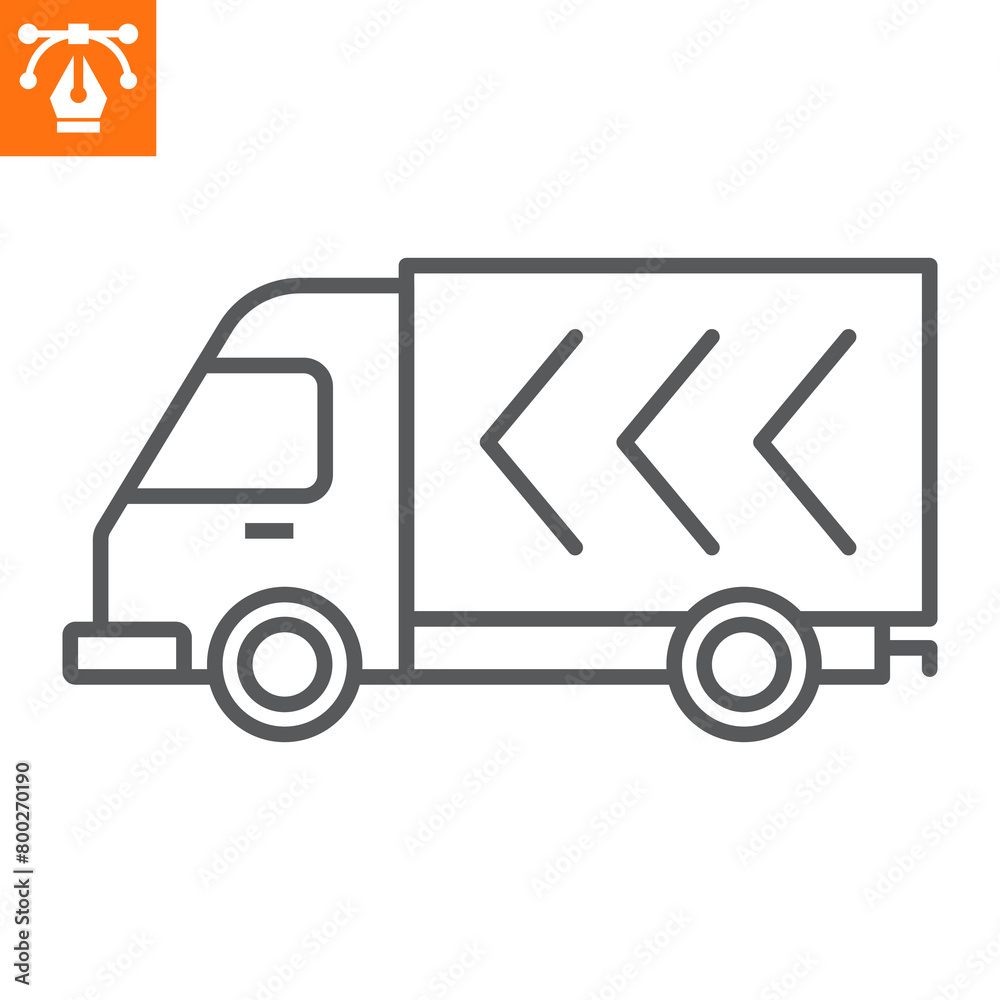 Delivery truck line icon, outline style icon for web site or mobile app, e-commerce and marketing, delivery service vector icon, simple vector illustration, vector graphics with editable strokes. Delivery truck line icon, outline style icon for web site or mobile app, e-commerce and marketing, delivery service vector icon, simple vector illustration, vector graphics with editable strokes.