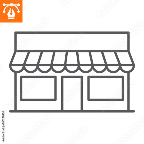 Shop line icon, outline style icon for web site or mobile app, e-commerce and shopping, store vector icon, simple vector illustration, vector graphics with editable strokes.