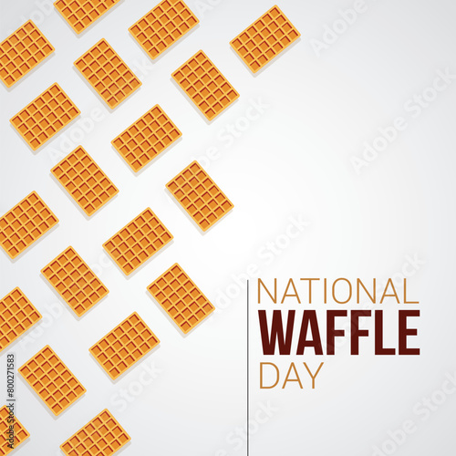 National Waffle day vector illustration. National Waffle day themes design concept with flat style vector illustration. Suitable for greeting card, poster and banner.