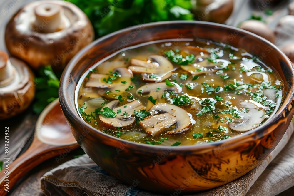 Mushroom soup with parsley and mushrooms Mushroom soup with parsley and mushrooms