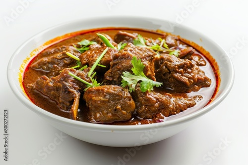 Mutton curry on white background