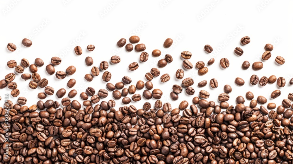 Isolated coffee beans border generative ai Isolated coffee beans border generative ai
