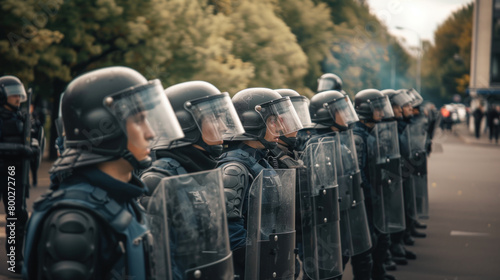 Anti-riot police squad on the street