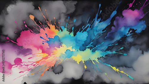 Watercolor paint splash, blotch background with bleed wash and bloom. Blobs of paint, nostalgic watercolor paper texture. Beautiful trendy impressionist background.