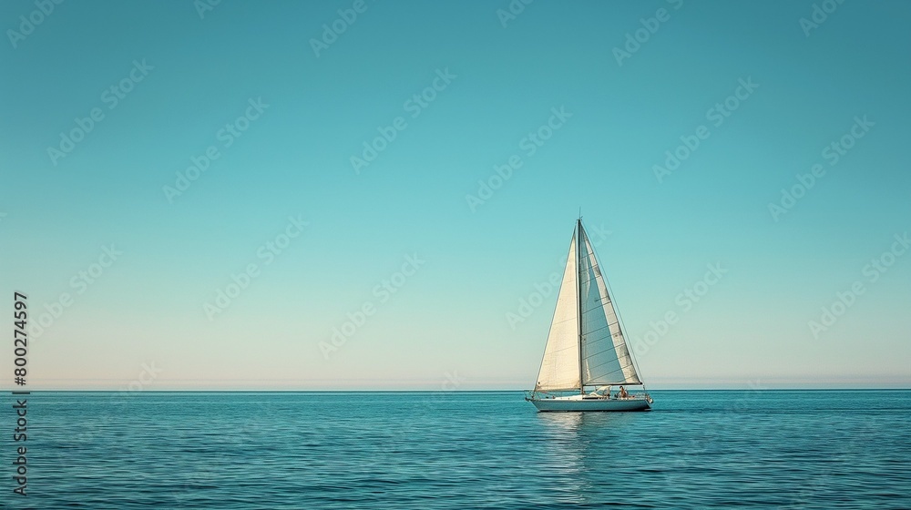 AI-generated illustration of a sailboat sailing on a clear day
