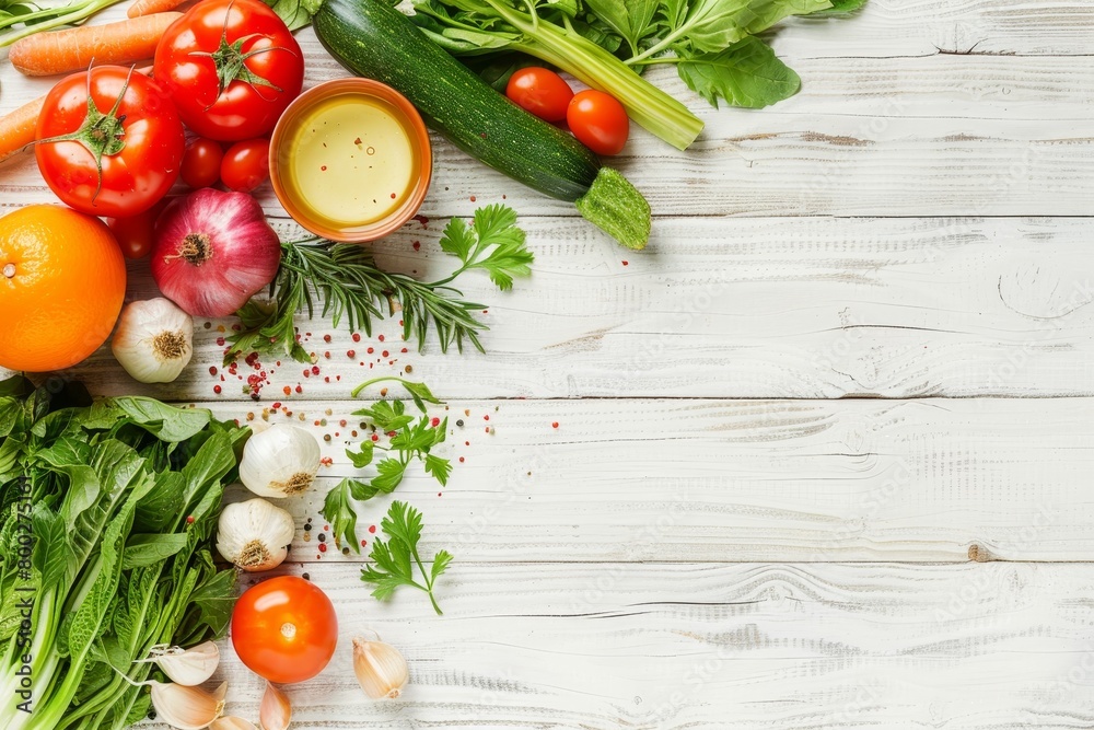 Organic homemade vegetable stock powder with fresh raw vegetables on white surface vertical Organic homemade vegetable stock powder with fresh raw vegetables on white surface vertical