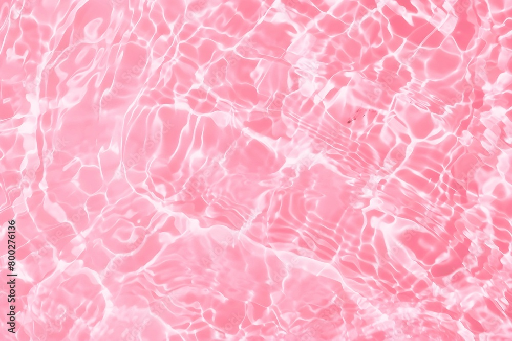 Abstract water background with ripple. Pink water texture background. pink water waves effects. Closeup of transparent pink clear water. Summer light background. For cosmetic moisturizer background	