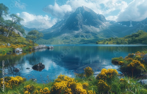 Serenity of Nature  Majestic 4K Wallpaper of Lakes and Mountains  Embracing Environmental Beauty and Relaxing Vibes