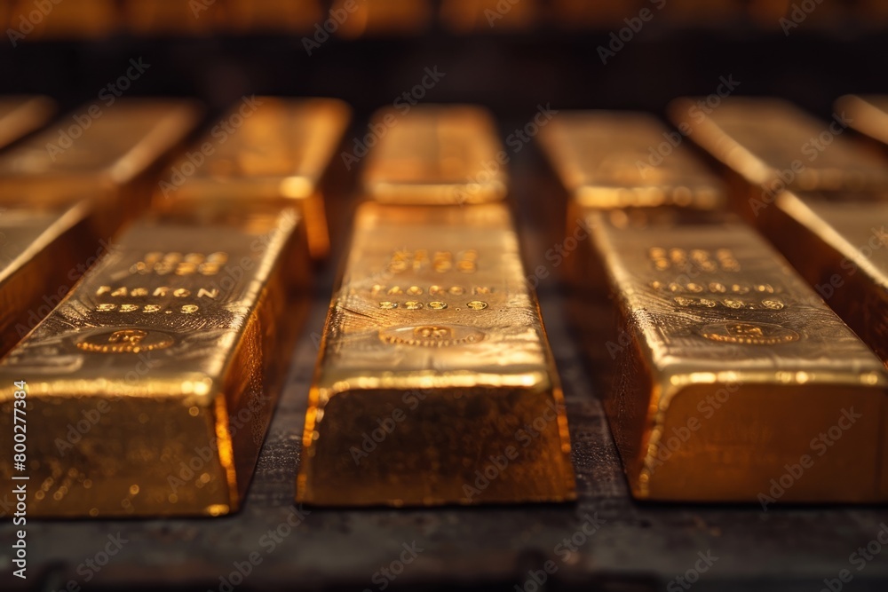 Gold bars, concept of investment in precious metals Gold bars, concept of investment in precious metals