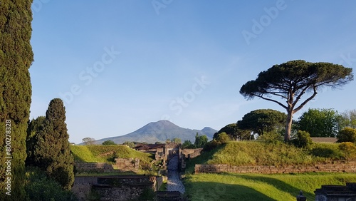 Ruins of Pompeii, an ancient Roman town destroyed by the volcano Vesuvius.