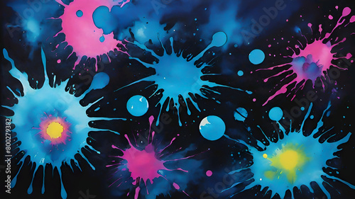  Watercolor paint splash, blotch background with bleed wash and bloom. Blobs of paint, nostalgic watercolor paper texture. Beautiful trendy  impressionist background. 