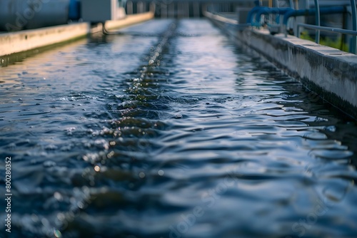 Wallpaper Mural Purifying water at an industrial wastewater treatment plant before discharge. Concept Water Filtration, Industrial Processing, Environmental Conservation, Clean Water Technology, Wastewater Treatment Torontodigital.ca
