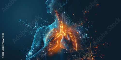 Pleurisy: The Chest Pain and Difficulty Breathing - Picture a person holding their chest with a pained expression, with highlighted lungs and difficulty breathing lines