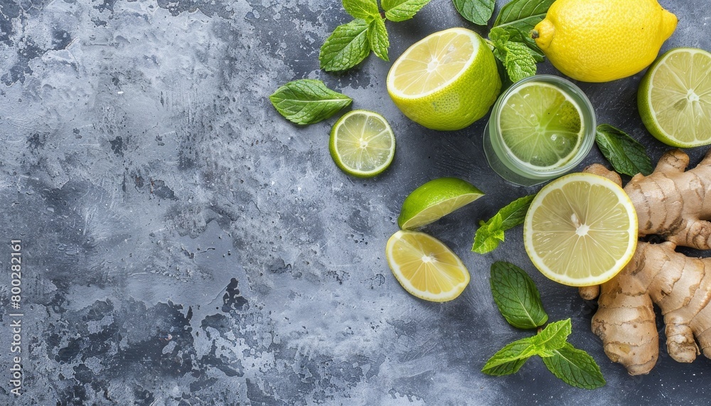 Recipe for a healthy and refreshing summer drink with citrus herbs and vitamins to boost immunity Recipe for a healthy and refreshing summer drink with citrus herbs and vitamins to boost immunity
